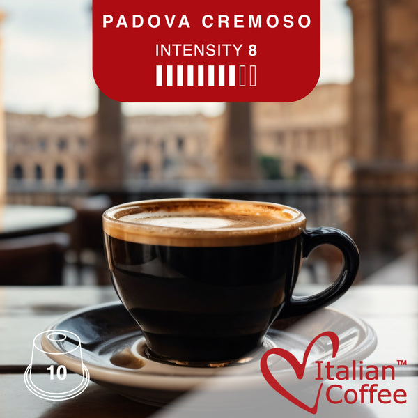 Italian Coffee Padova Cremoso - 10 Aluminium Nespresso compatible coffee capsules