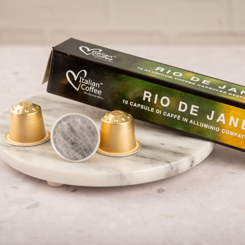 Italian Coffee Rio de Janeiro - 10 Aluminium Nespresso compatible coffee capsules