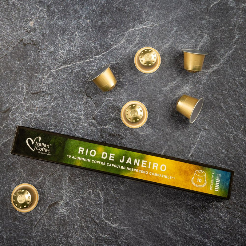 Italian Coffee Rio de Janeiro - 10 Aluminium Nespresso compatible coffee capsules