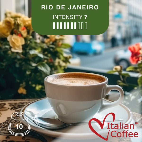 Italian Coffee Rio de Janeiro - 10 Aluminium Nespresso compatible coffee capsules