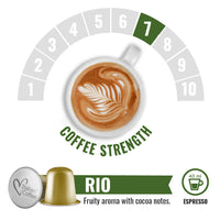 Italian Coffee Rio de Janeiro - 10 Aluminium Nespresso compatible coffee capsules