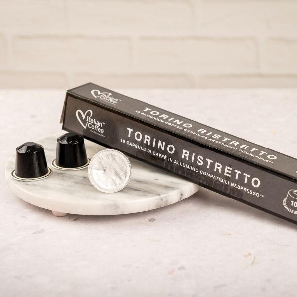 Italian Coffee Torino Ristretto - 10 Aluminium Nespresso compatible coffee capsules