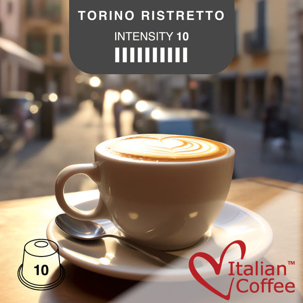Italian Coffee Torino Ristretto - 10 Aluminium Nespresso compatible coffee capsules