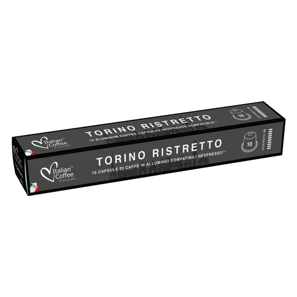 Italian Coffee Torino Ristretto - 10 Aluminium Nespresso compatible coffee capsules
