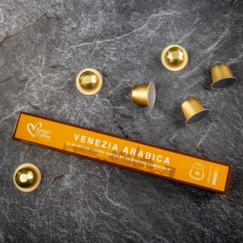 Italian Coffee Venezia Arabica - 10 Aluminium Nespresso compatible coffee capsules