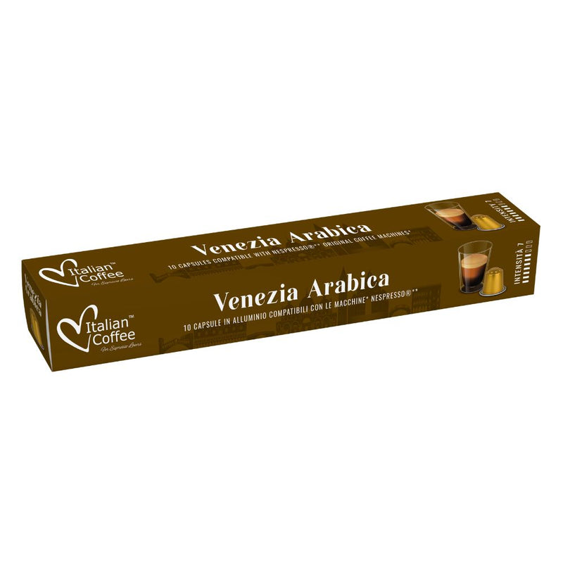 Italian Coffee Venezia Arabica - 10 Aluminium Nespresso compatible coffee capsules
