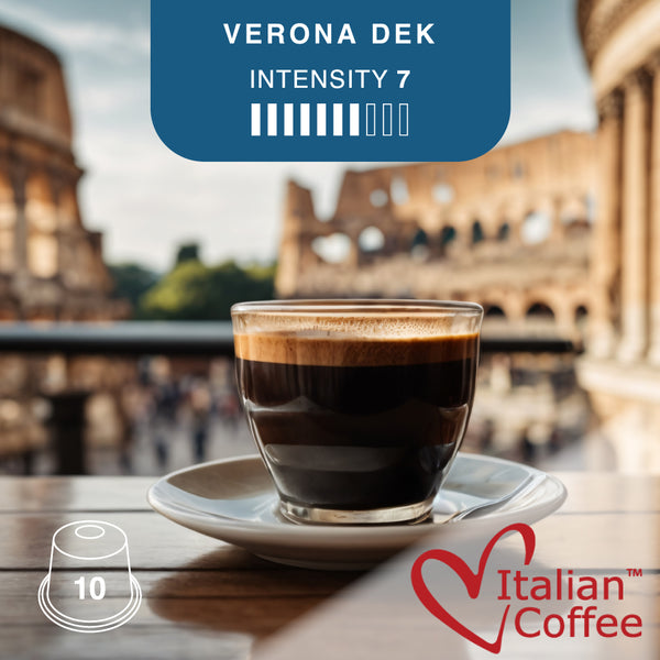 Italian Coffee Verona Deka - 10 Aluminium Nespresso compatible coffee capsules