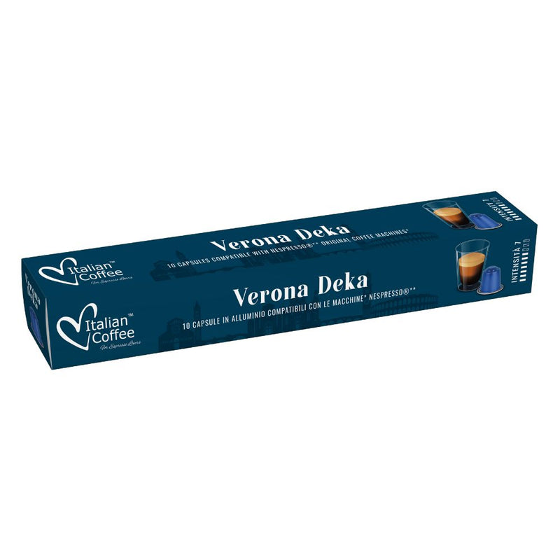 Italian Coffee Verona Deka - 10 Aluminium Nespresso compatible coffee capsules