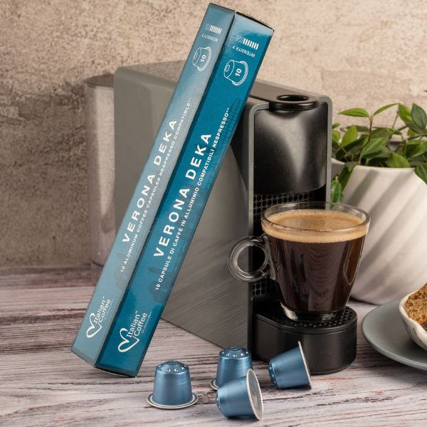 Italian Coffee Verona Deka - 10 Aluminium Nespresso compatible coffee capsules