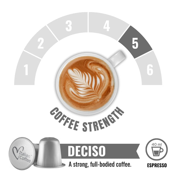 Italian Coffee Deciso – Nespresso compatible coffee capsules