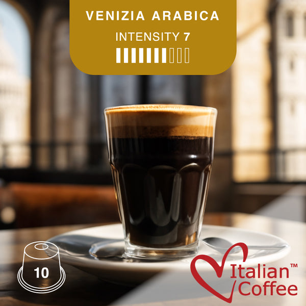 Italian Coffee Venezia Arabica - 10 Aluminium Nespresso compatible coffee capsules