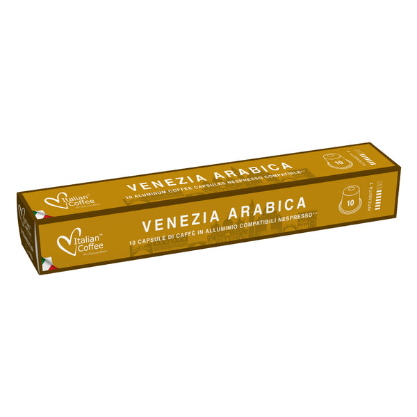 Italian Coffee Venezia Arabica - 10 Aluminium Nespresso compatible coffee capsules