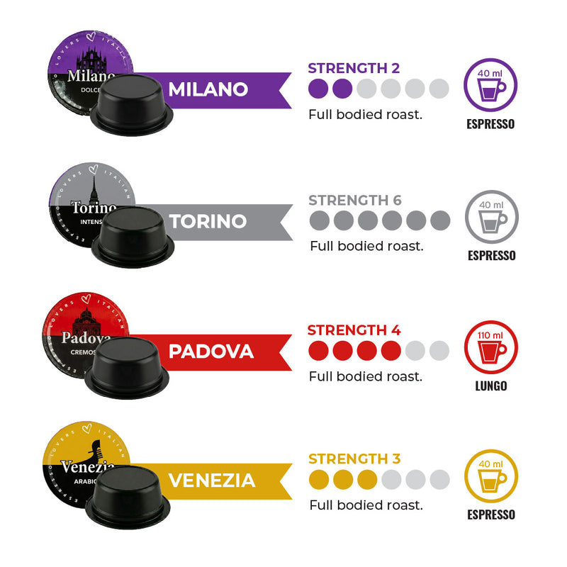 Italian Deluxe Coffee Mix - 64 Lavazza A Modo Mio compatible coffee capsules