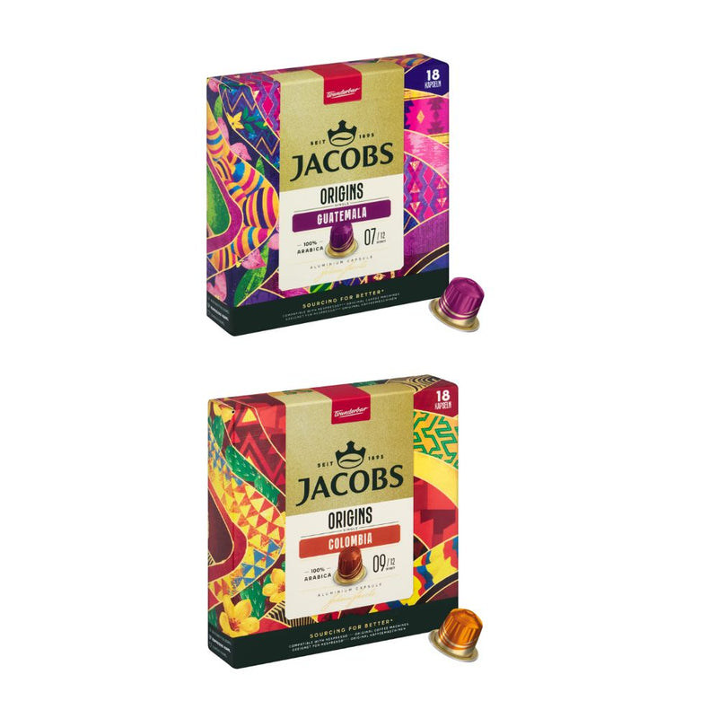 Jacobs Origins Mix - 36 Aluminium Nespresso compatible coffee capsules