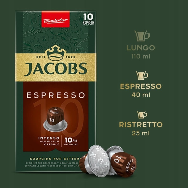 Jacobs ESP 10 Intenso - 10 Aluminium Nespresso compatible coffee capsules