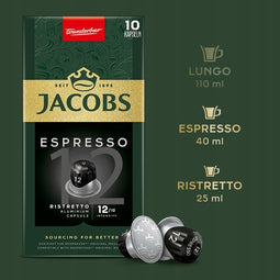 Jacobs ESP Ristretto - 10 Aluminium Nespresso compatible coffee capsules