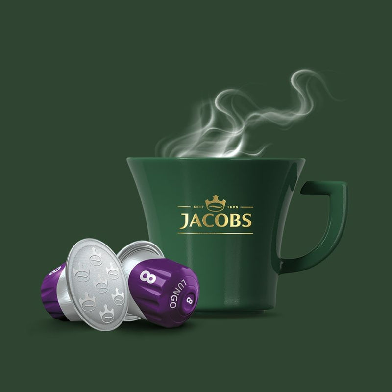 Jacobs Lungo 8 Intenso - 10 Aluminium Nespresso compatible coffee capsules