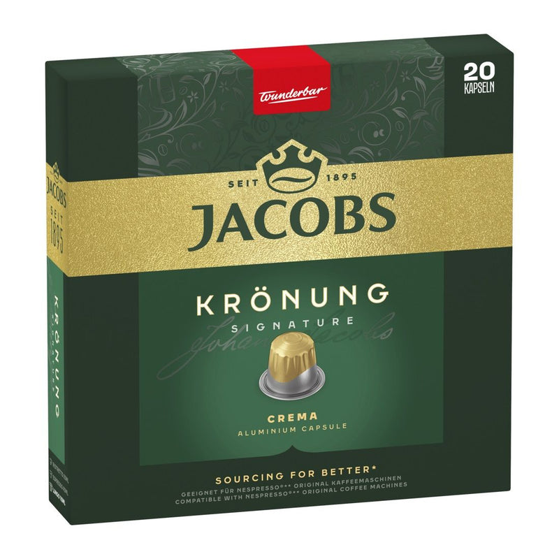 Jacobs Kronung Crema - Aluminium Nespresso compatible coffee capsules (20 Pack)