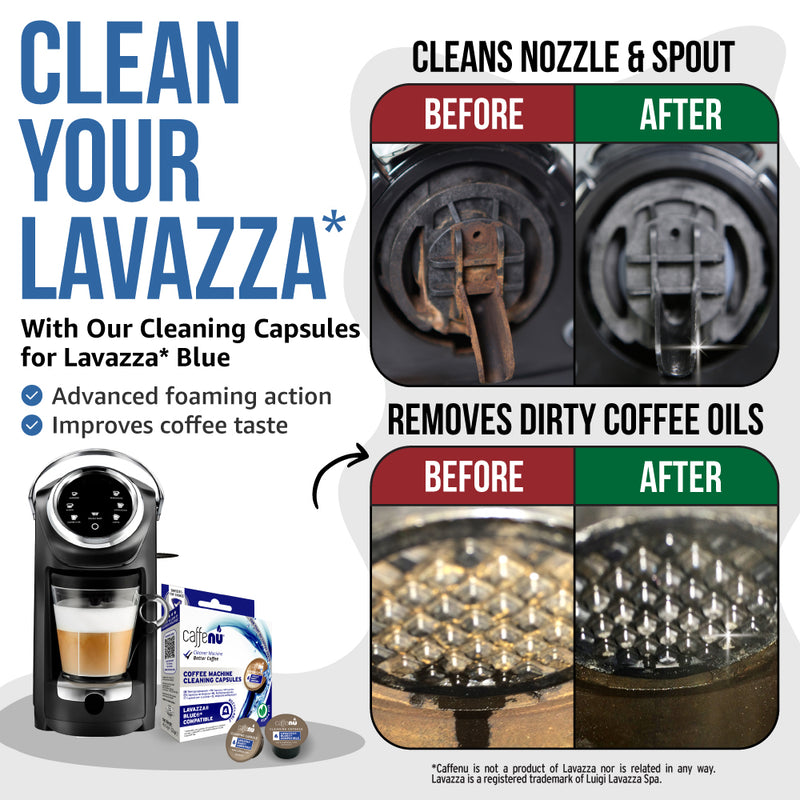 Caffenu Coffee Machine Cleaning Capsules - Lavazza Blue compatible