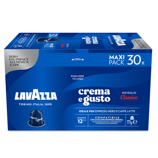 Lavazza Classico Maxi Pack – 30 Aluminium Nespresso compatible coffee capsules