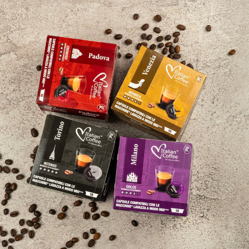Italian Deluxe Coffee Mix - 64 Lavazza A Modo Mio compatible coffee capsules