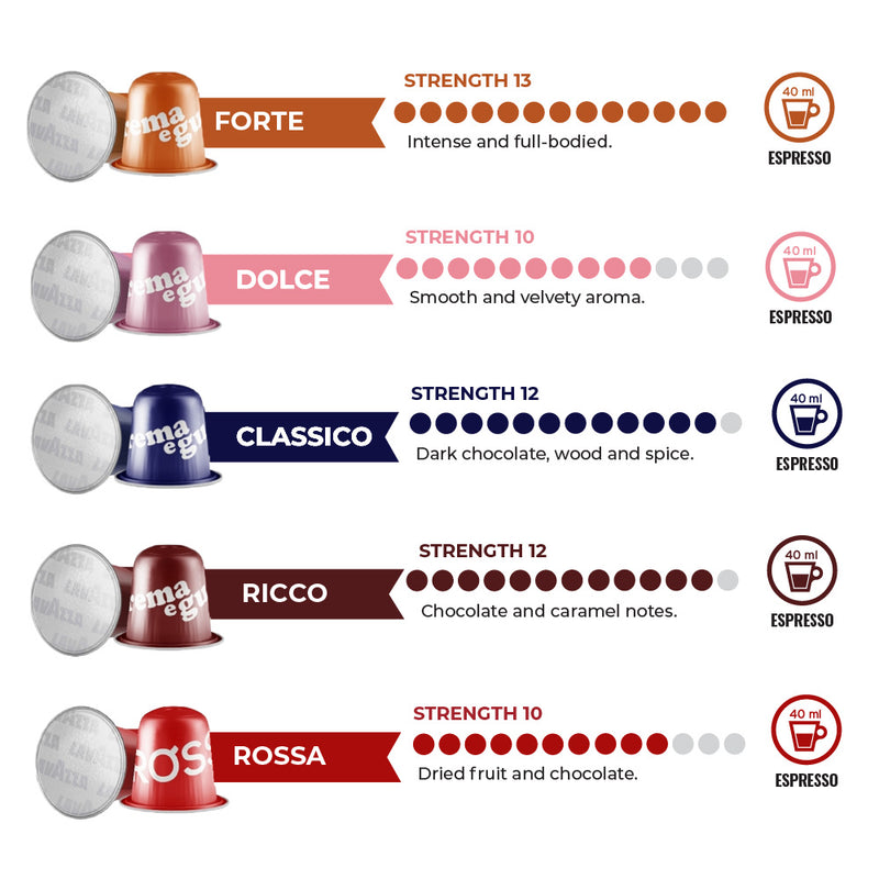 Lavazza Coffee Favourites - Aluminium Nespresso compatible capsules