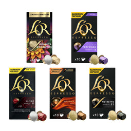 L'OR Bulk Coffee Bundle - 50 Aluminium Nespresso compatible coffee capsules thumbnail