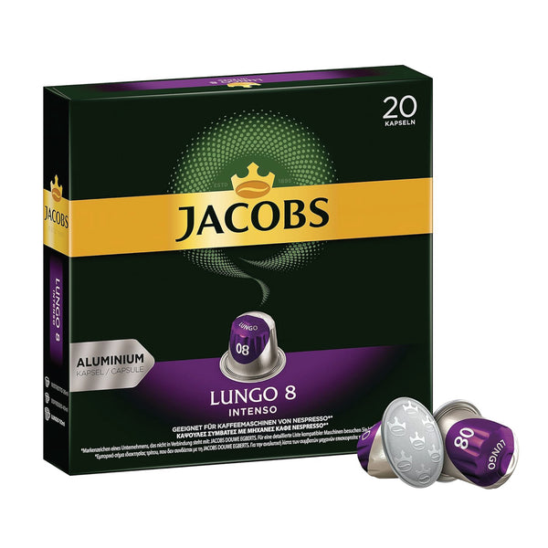 Jacobs Lungo 8 Intenso - 20 Aluminium Nespresso compatible coffee capsules