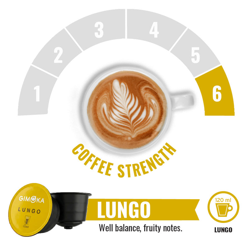 Gimoka Lungo - 16 Nescafe Dolce Gusto compatible coffee capsules