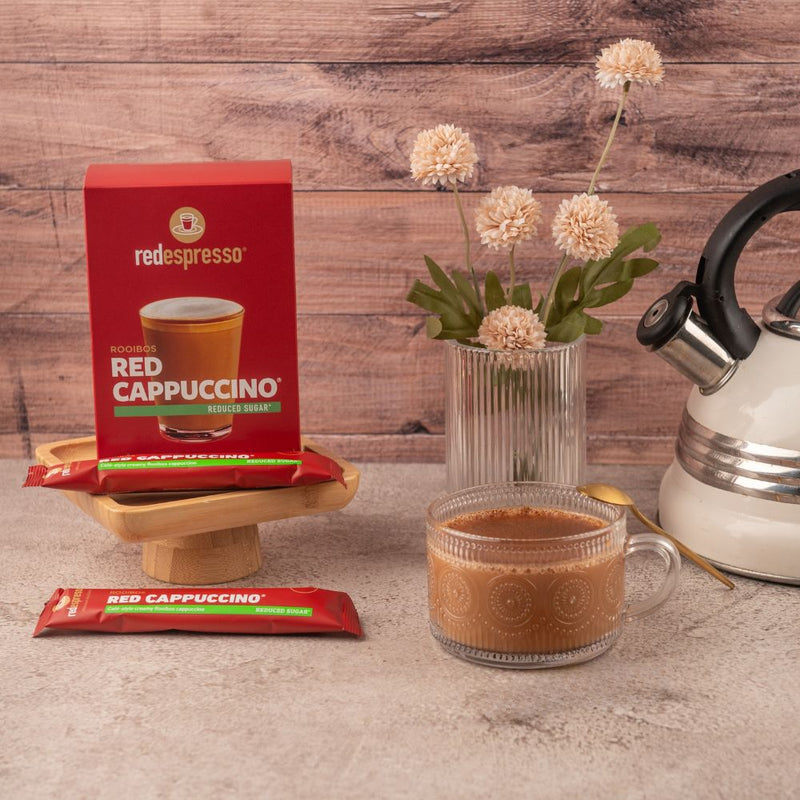 red espresso - Instant Red Cappuccino Reduced Sugar Sachets 10 x 11g