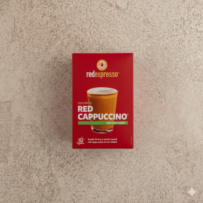 red espresso - Instant Red Cappuccino Reduced Sugar Sachets 10 x 11g
