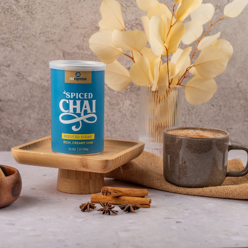 red espresso - Instant Spiced Chai Reduced Sugar Latte 150g Tin - 12 Servings