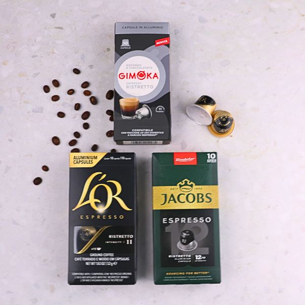 Premium Ristretto Coffee Selection - 30 Aluminium Nespresso compatible coffee capsules