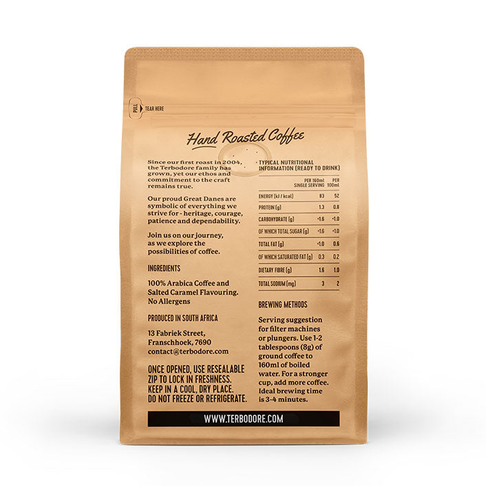 Terbodore Salted Caramel Coffee Beans - 250g