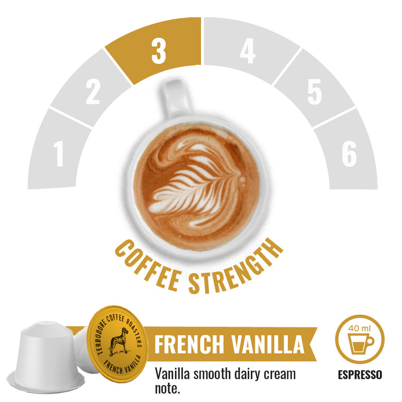 Terbodore French Vanilla – 10 Compostable Nespresso compatible coffee capsules