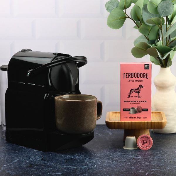Terbodore Birthday Cake - 10 Compostable Nespresso Compatible Coffee Capsules