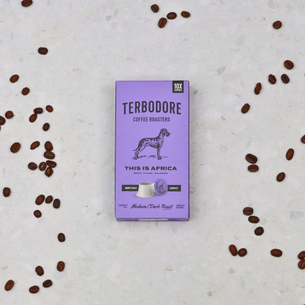 Terbodore This is Africa – 10 Compostable Nespresso compatible coffee capsules