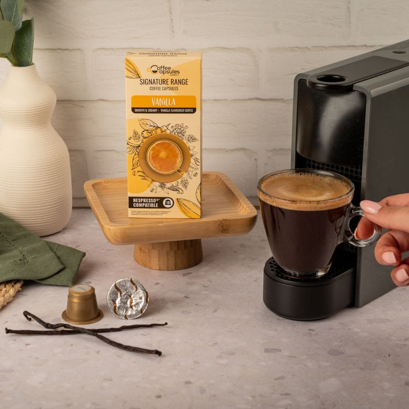 Vanilla Coffee & Syrup Bundle - 40 Nespresso compatible coffee capsules