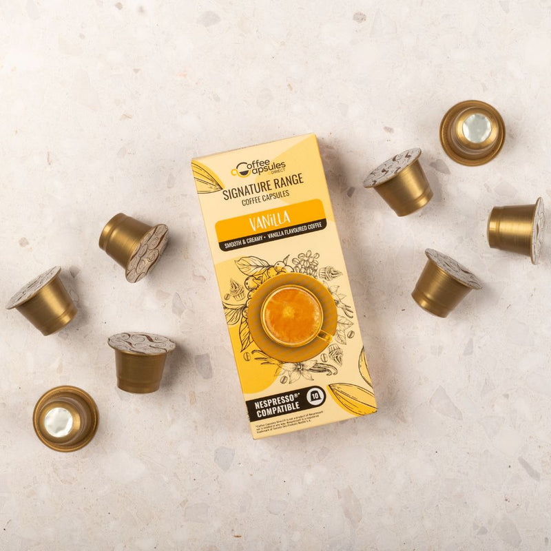 Vanilla Coffee & Syrup Bundle - 40 Nespresso compatible coffee capsules