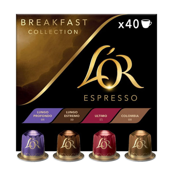 L'OR Breakfast Collection - 40 Aluminium Nespresso compatible coffee capsules