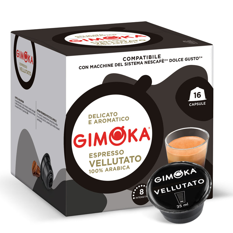 Gimoka Vellutato - 16 Nescafe Dolce Gusto compatible coffee capsules