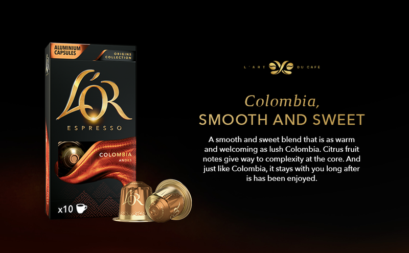 L'OR Colombia - 10 Aluminium Nespresso compatible coffee capsules