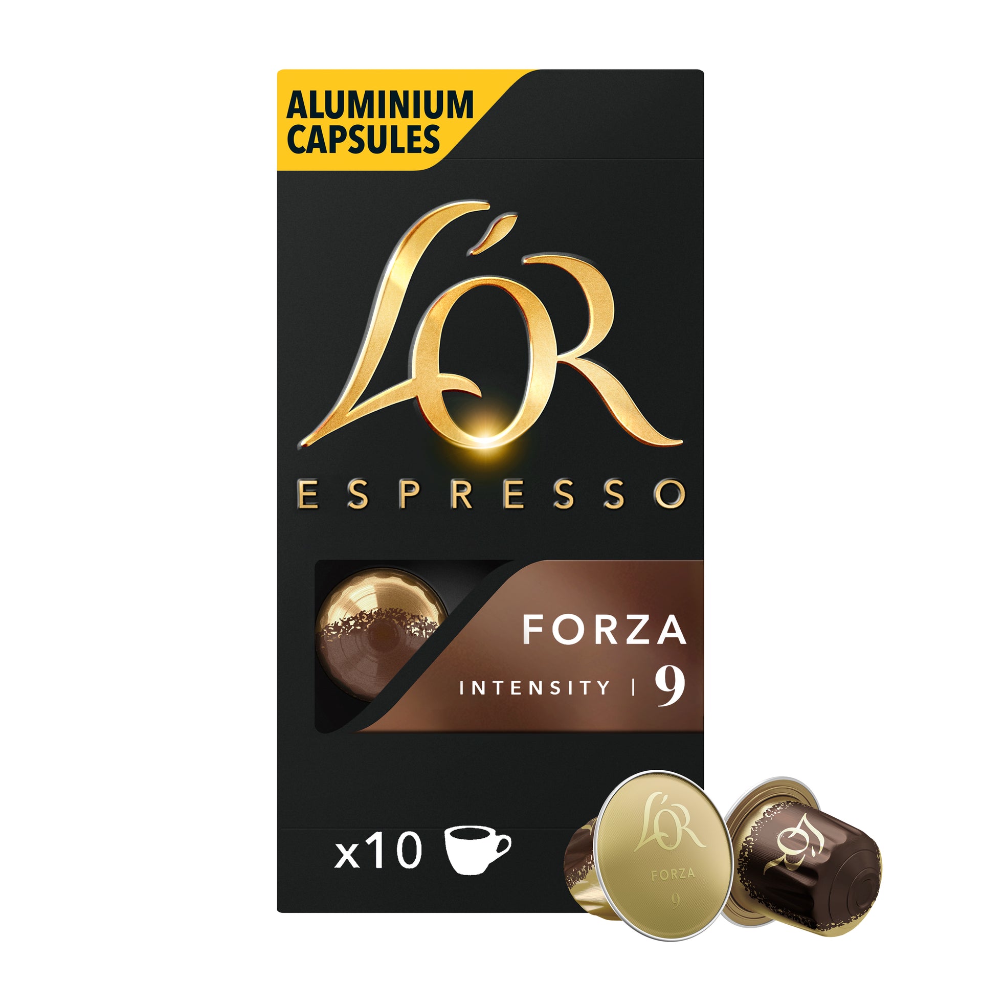 L'OR Forza - 10 Aluminium Nespresso compatible coffee capsules – Coffee  Capsules Direct