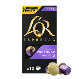 L'OR Lungo Profondo - 10 Aluminium Nespresso compatible coffee capsules thumbnail