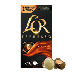 L'OR Colombia - 10 Aluminium Nespresso compatible coffee capsules thumbnail