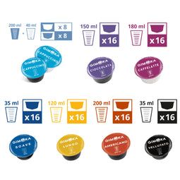 Gimoka Full Range Variety - 112 Nescafe Dolce Gusto compatible coffee capsules