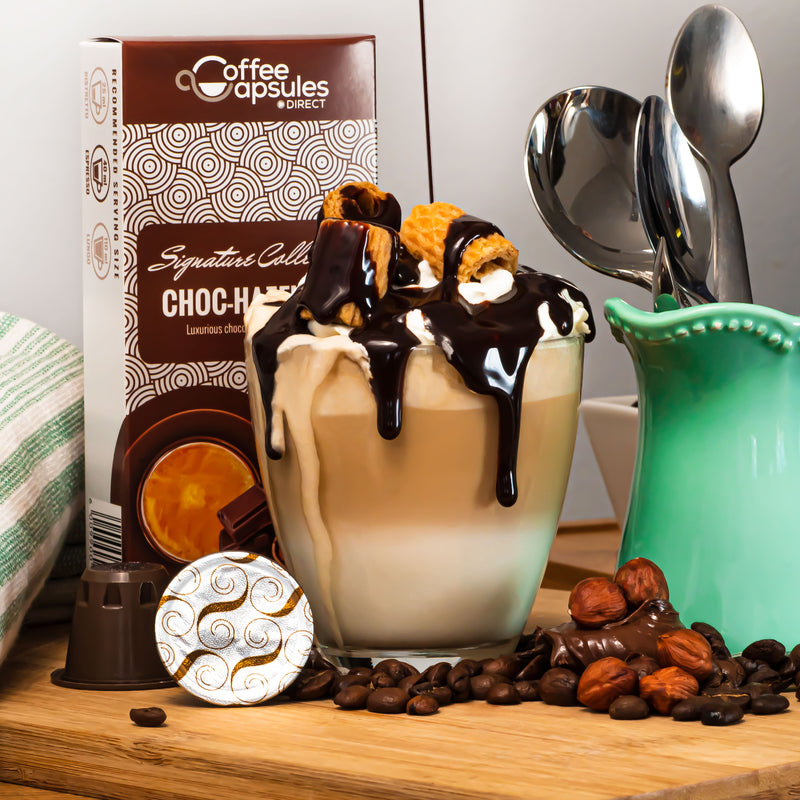 Choc Hazelnut Coffee & Syrup Bundle - 40 Nespresso compatible coffee capsules