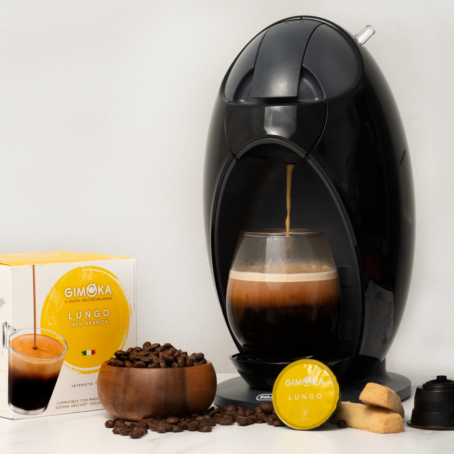 Capsule Dolce Gusto Compatible Café Gimoka Lungo par 16 capsules : Achat en  Ligne - Coffee-Webstore