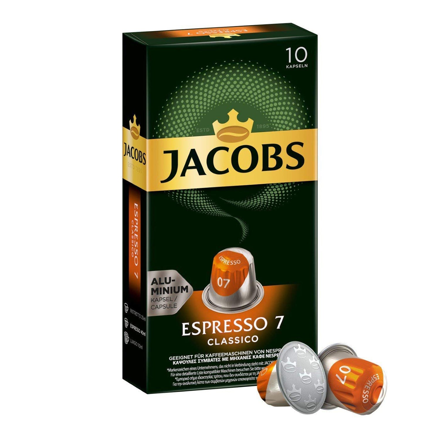 Jacobs ESP 7 Classico - 10 Aluminium Nespresso compatible coffee capsu ...