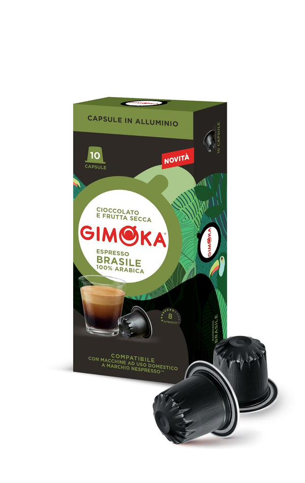 Gimoka Brasile - 10 Aluminium Nespresso compatible coffee capsules